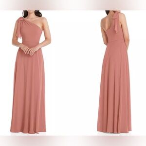 After Six One-Shoulder Evening Gown (Desert Rose)